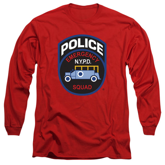 New York City Emergency Squad Mens Long Sleeve Shirt Red