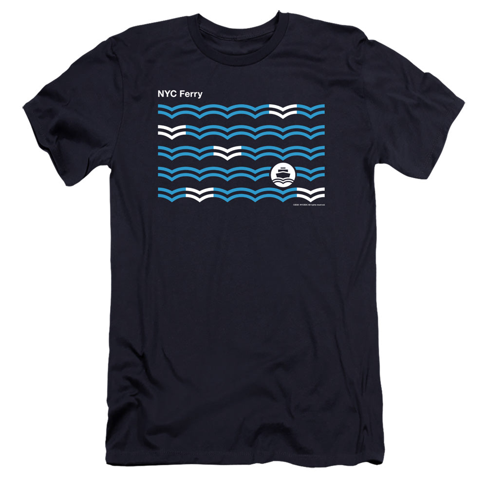 New York City Waves Hbo Premium Bella Canvas Slim Fit Mens T Shirt Navy