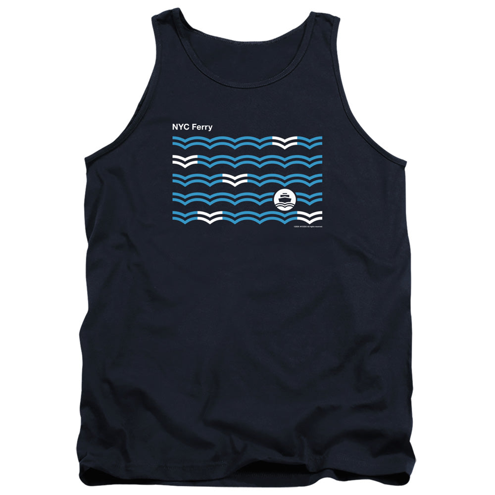 New York City Waves Mens Tank Top Shirt Navy