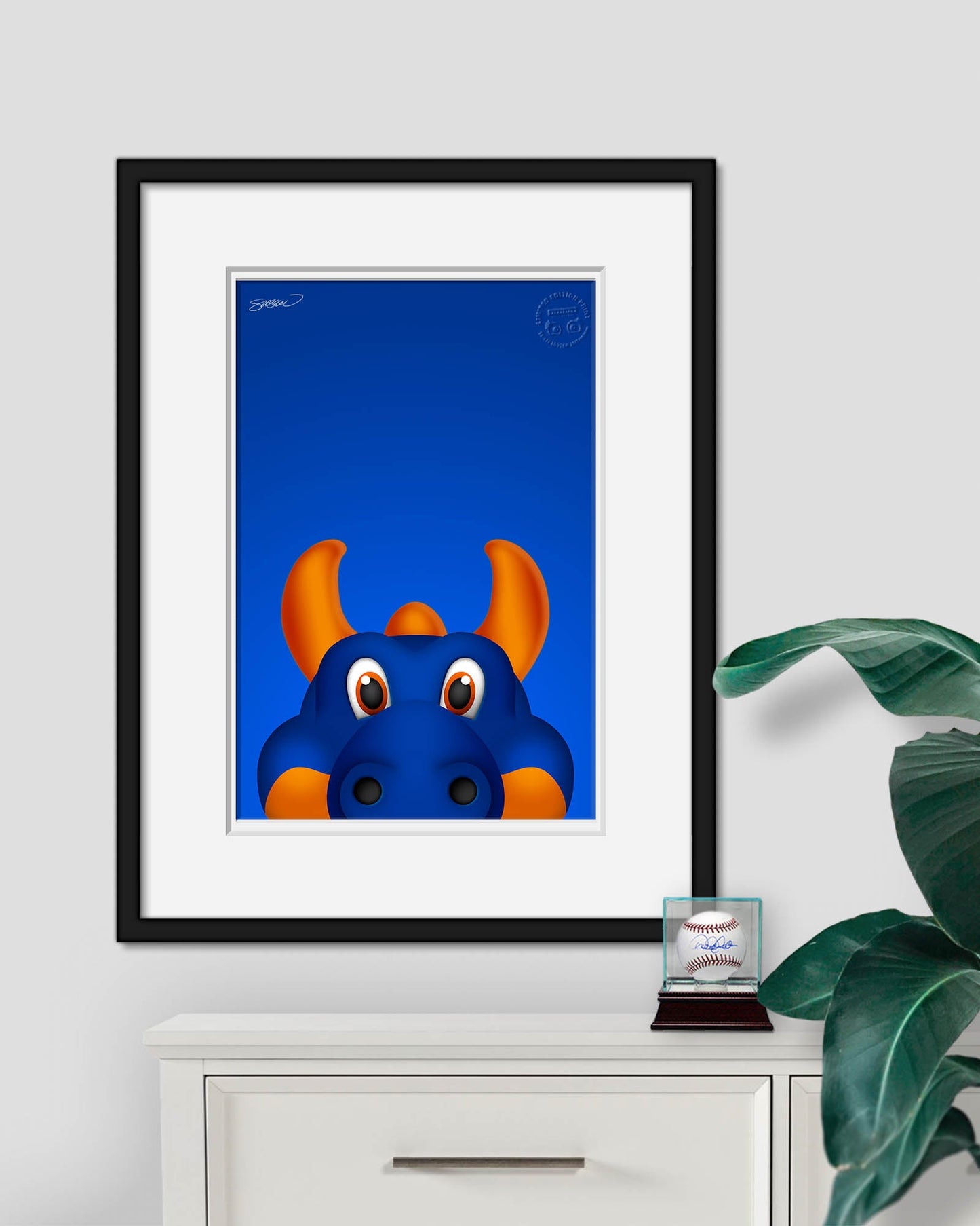 Minimalist Sparky The Dragon Art Print