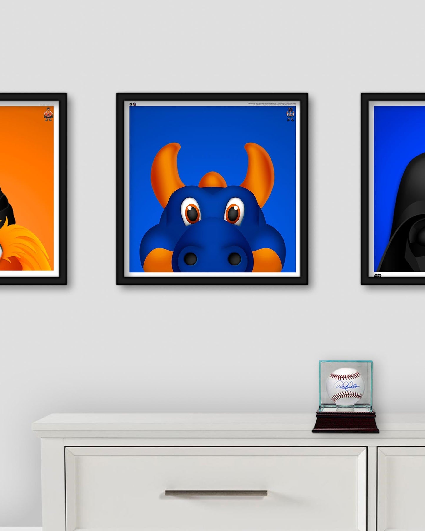 Minimalist Sparky The Dragon Art Print