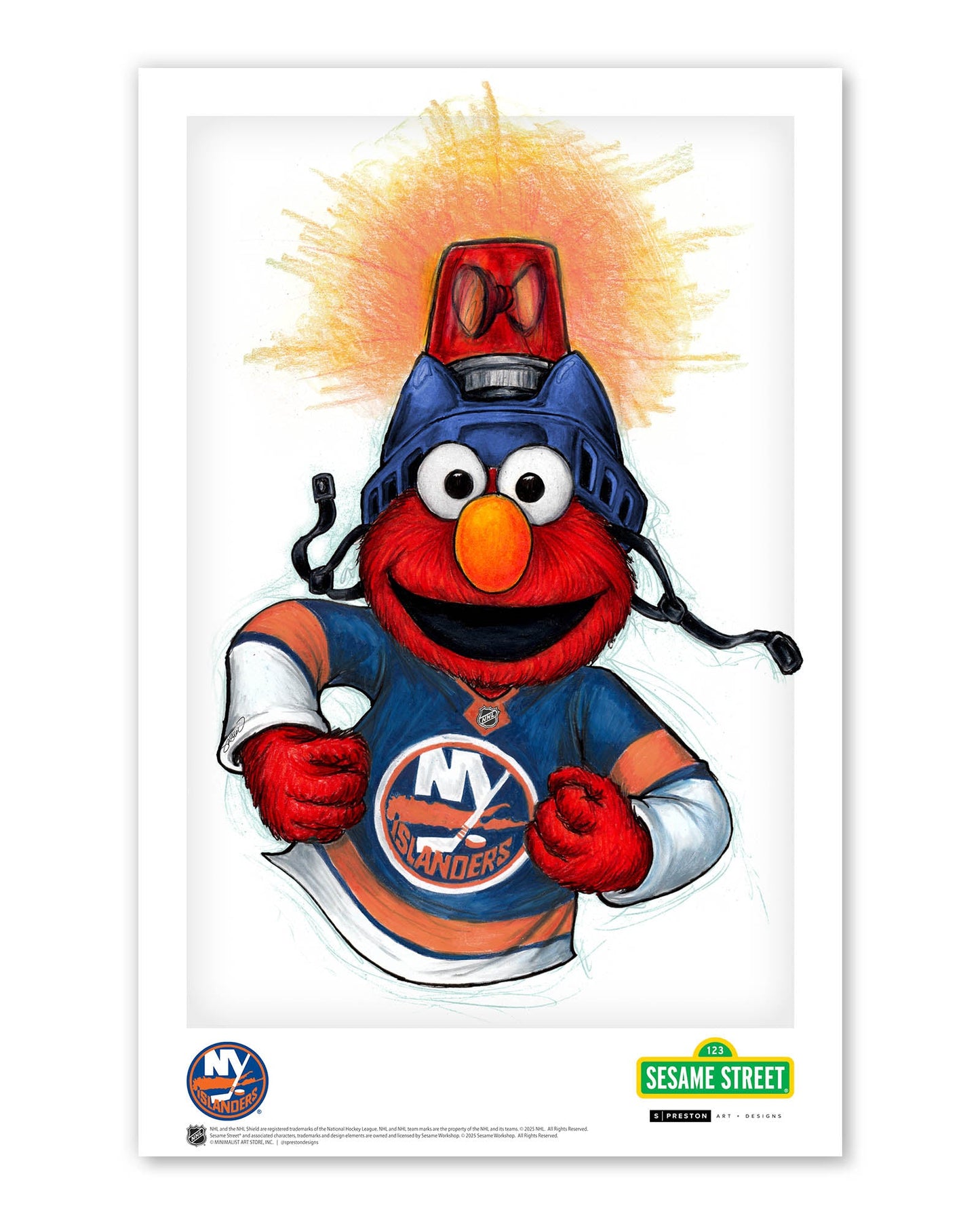 Elmo Loves Goals! x NHL Islanders Limited Edition Art Print