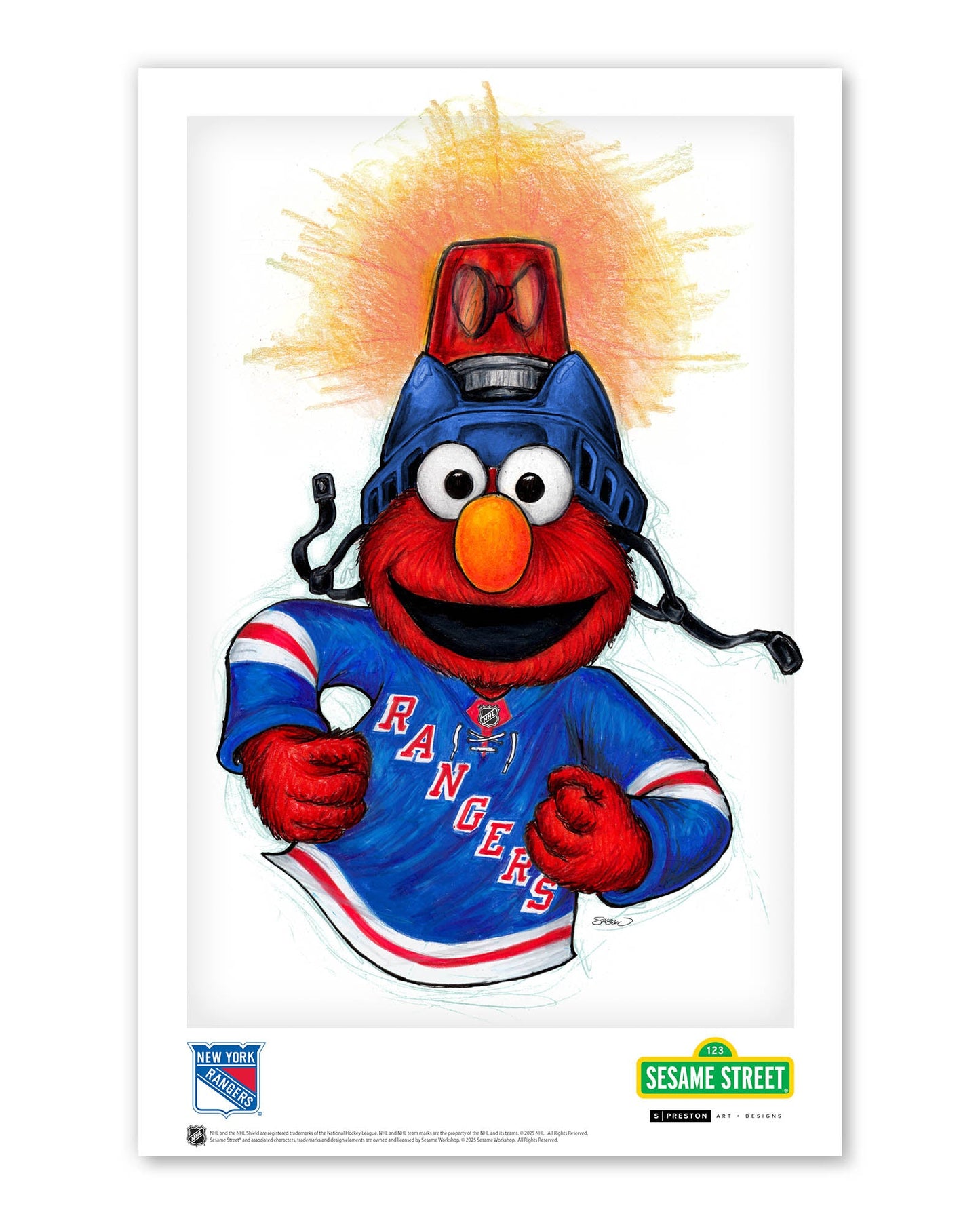 Elmo Loves Goals! x NHL Rangers Limited Edition Art Print