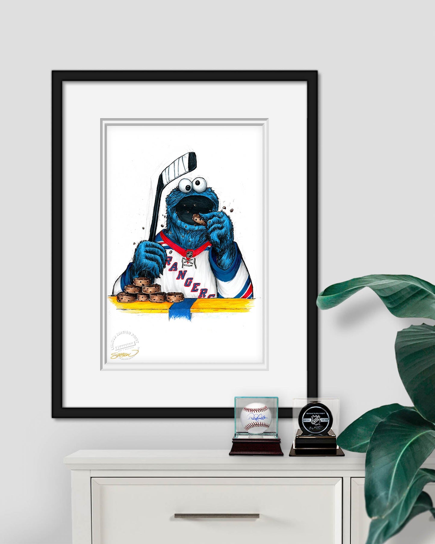Cookie Monster x NHL Rangers Limited Edition Art Print