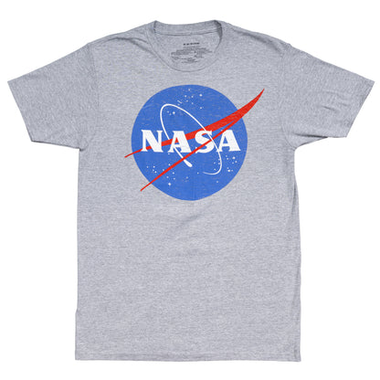 NASA Logo Men's Officially Licensed Short Sleeve Gray T-Shirt