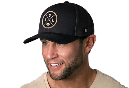 New Orleans Trucker Hat  |  Black NOL X Football Snapback