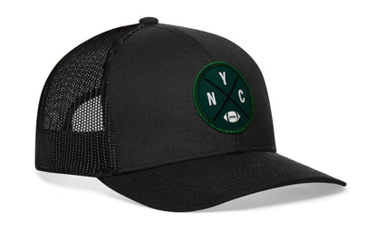 New York Trucker Hat  |  Black NYC X Football Snapback