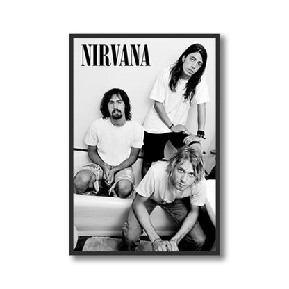 Nirvana Bathtub Group Photo Framed Framed Poster