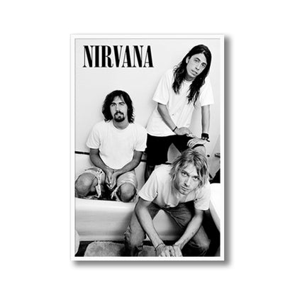 Nirvana Bathtub Group Photo Framed Framed Poster