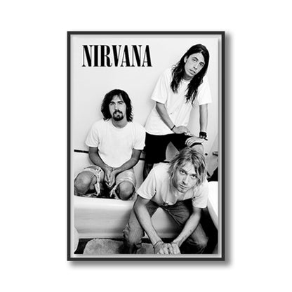 Nirvana Bathtub Group Photo Framed Framed Poster