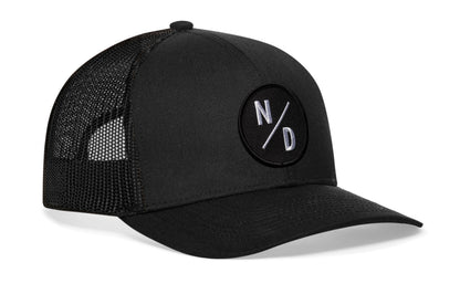North Dakota Trucker Hat  |  Black ND X Snapback
