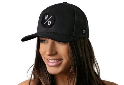 North Dakota Trucker Hat  |  Black ND X Snapback
