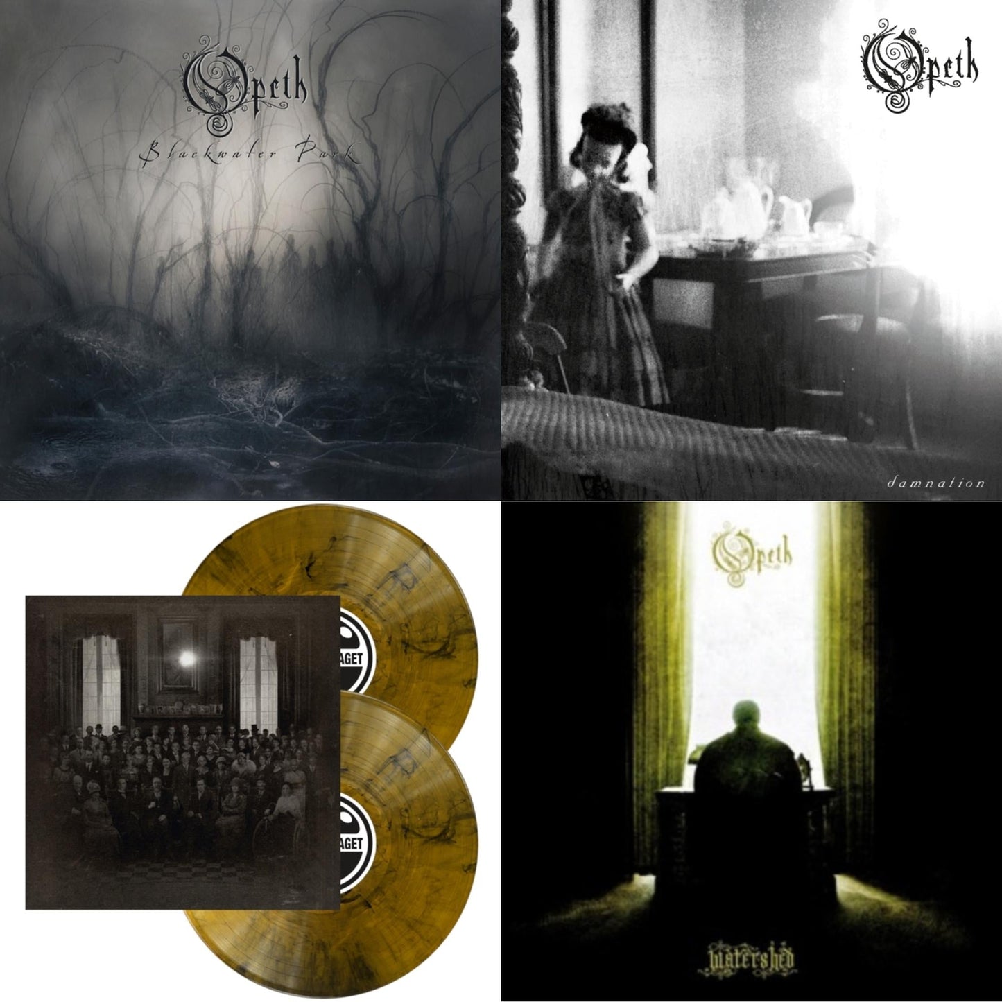 Opeth - Blackwater Park (20Th Anniversary Edition/2LP/White/Black Smokey Light Transparent Vinyl) & Damnation (20Th Anniversary Edition) (180G) & Last Will & Testament (2LP/Gold & Black Marble Vinyl) & Watershed (Limited/180G)