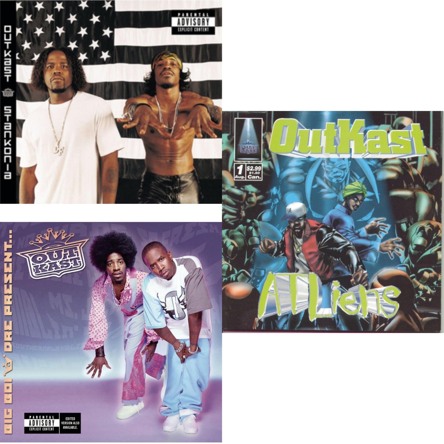 Outkast - Stankonia & Big Boi & Dre Present Outkast (Explicit) & Atliens - CD Bundle