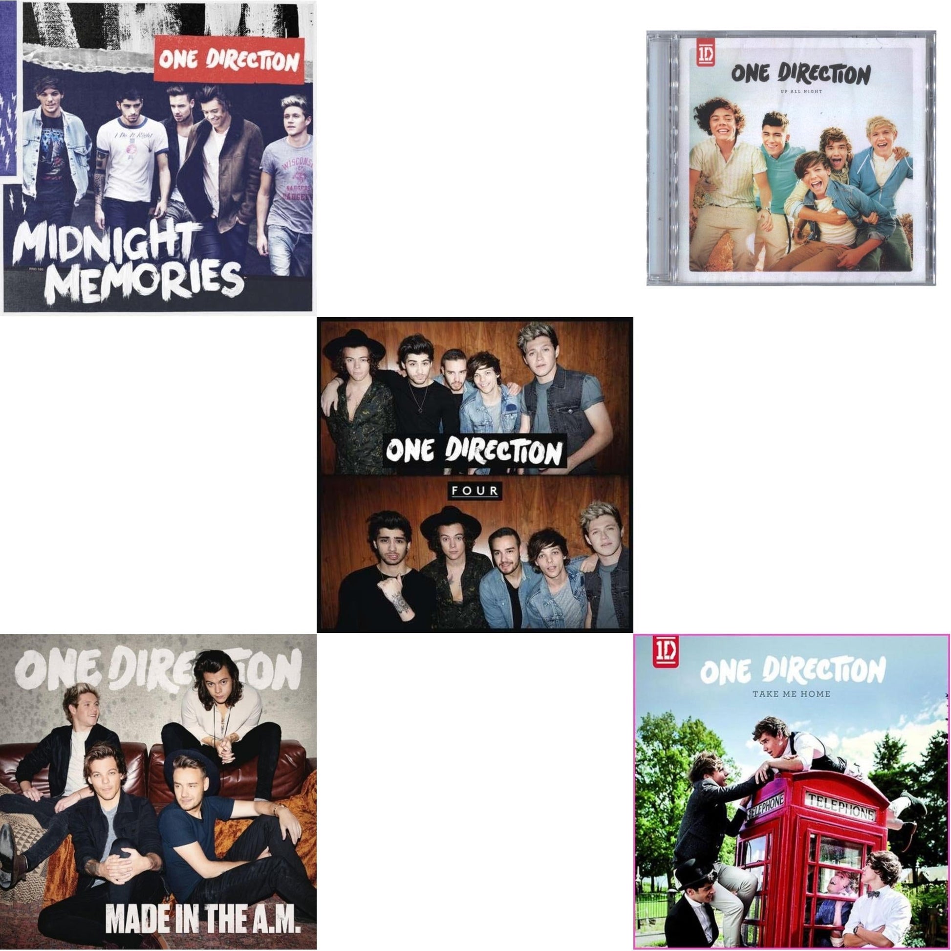 One Direction - Take Me Home & Four & Up All Night & Made In The A.M. & Midnight Memories - CD Bundle