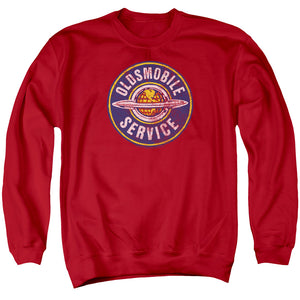 Oldsmobile Vintage Service Mens Crewneck Sweatshirt Red