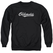 Load image into Gallery viewer, Oldsmobile Oldsmobile Cursive Logo Mens Crewneck Sweatshirt Black