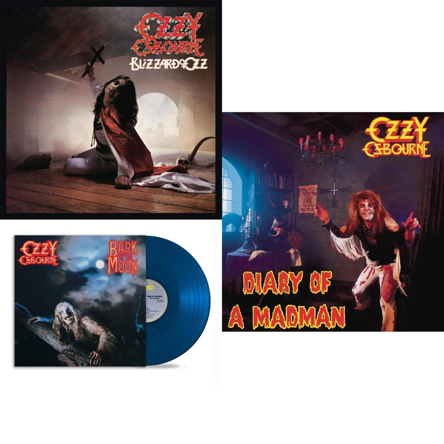 Ozzy Osbourne - Bark At The Moon (40Th Anniversary) (Translucent Cobalt Blue LP Vinyl) & Blizzard Of Ozz (180G/30Th Anniversary Legacy Edition) & Diary Of A Madman (180G)