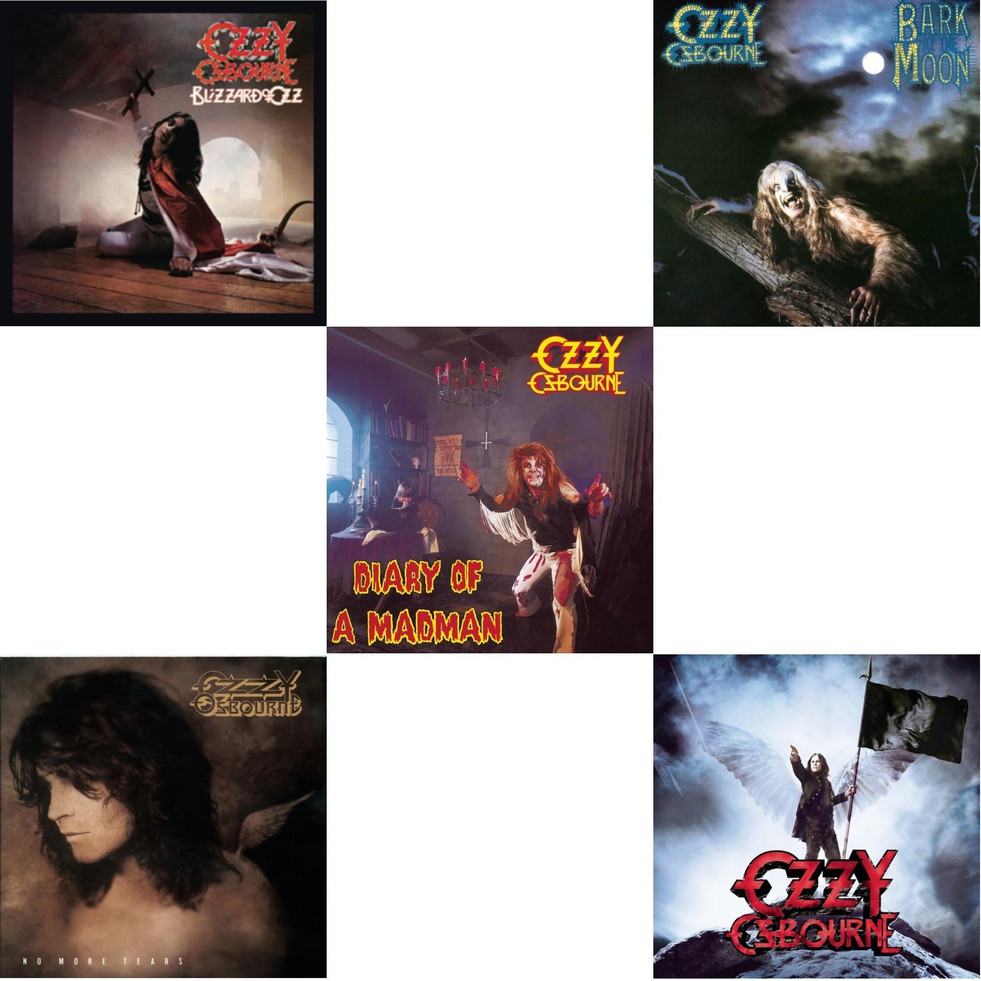 Ozzy Osbourne - Blizzard Of Ozz & No More Tears & Diary Of A Madman & Bark At The Moon & Scream - CD Bundle