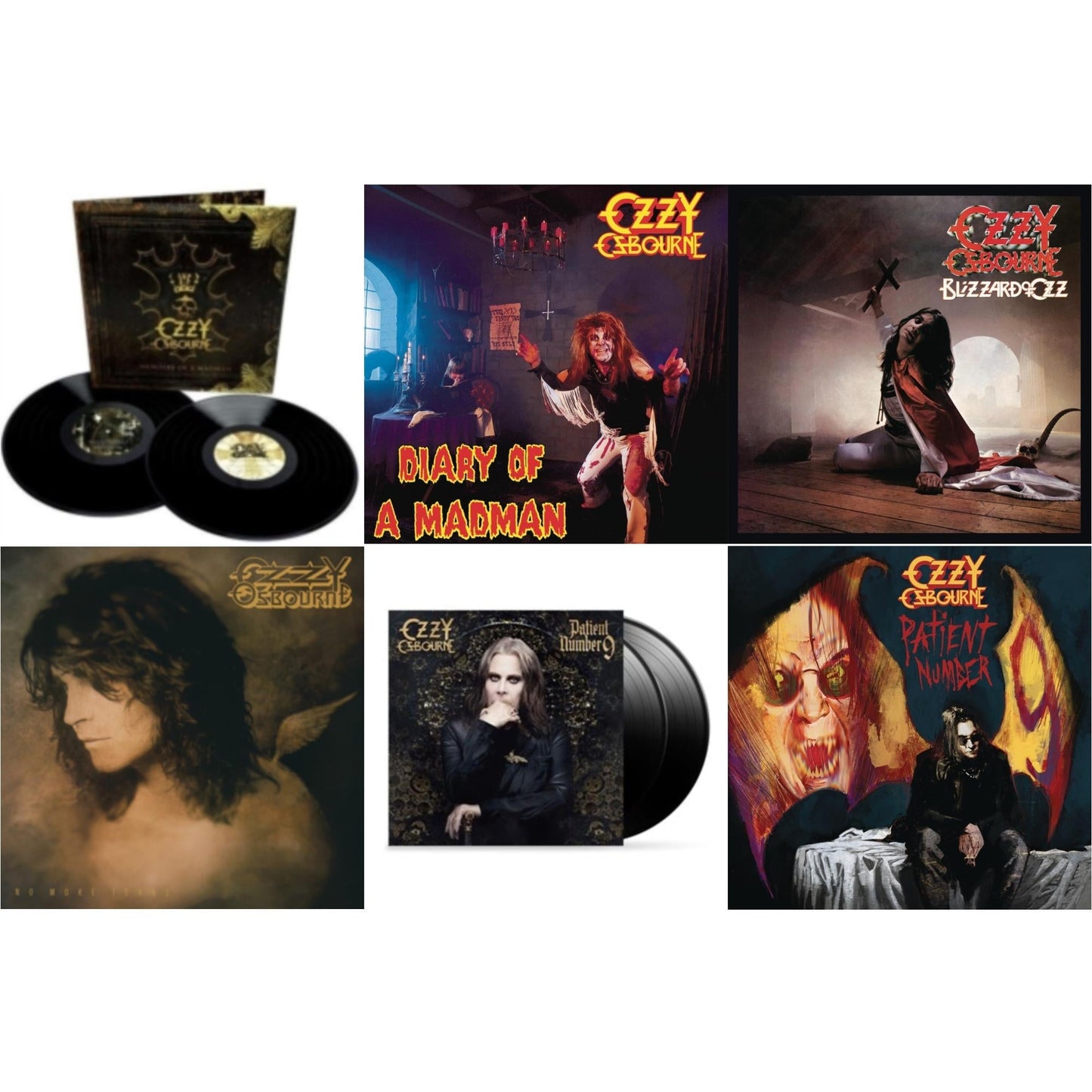 Ozzy Osbourne - No More Tears (2LP) & Patient Number 9 & Patient #9 (2LP/Alternative Todd Mcarlane Cover/Comic Book & Blizzard Of Ozz (180G/30Th Anniversary Legacy Edition) & Diary Of A Madman (180G) & Memoirs Of A Madman (2LP/180G/Gatefold)