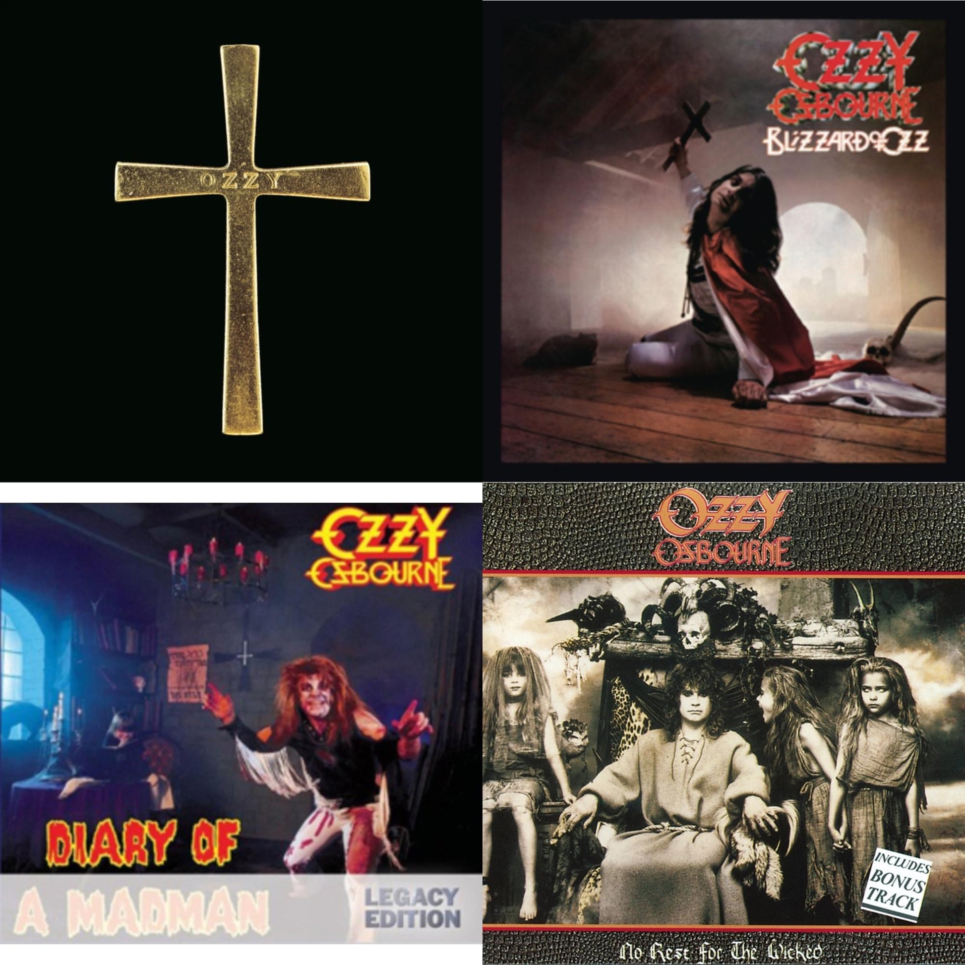 Ozzy Osbourne - Ozzman Cometh & Blizzard Of Ozz & Diary Of A Madman & No Rest For The Wicked - CD Bundle
