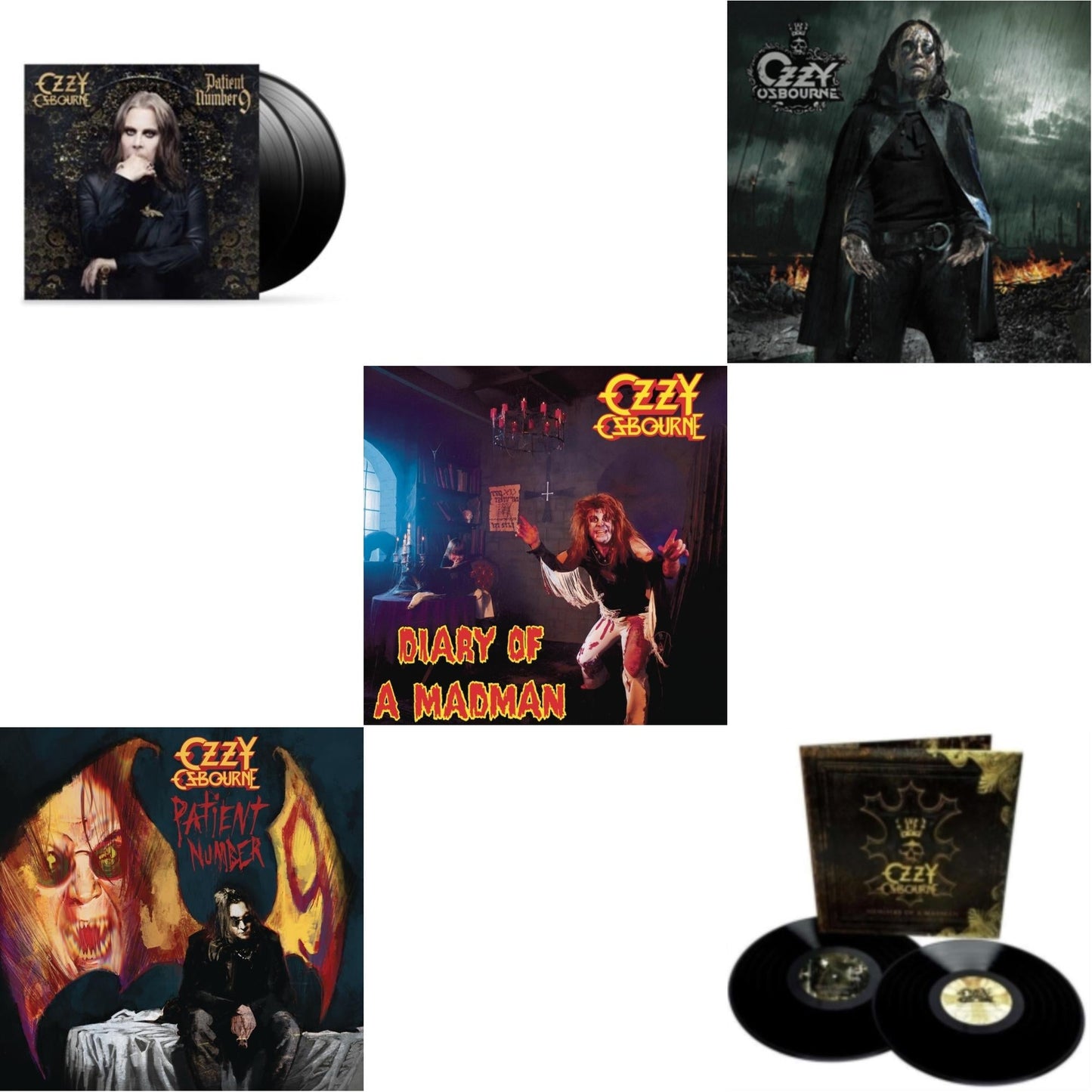 Ozzy Osbourne - Patient Number 9 & Black Rain (2LP) & Patient #9 (2LP/Alternative Todd Mcarlane Cover/Comic Book & Diary Of A Madman (180G) & Memoirs Of A Madman (2LP/180G/Gatefold)