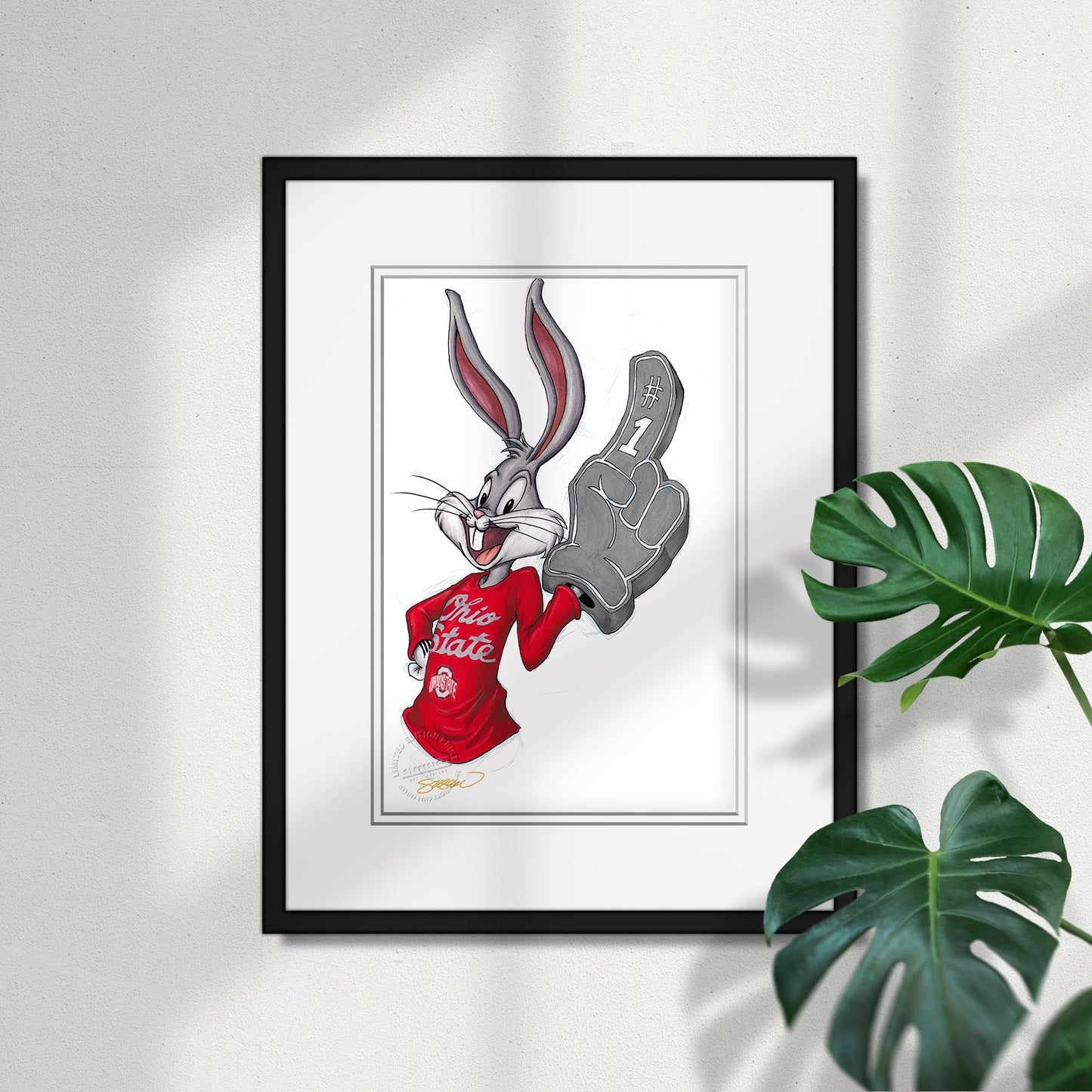 Rabbit Hockey Fan x Ohio State Bugs Bunny Limited Edition Art Print