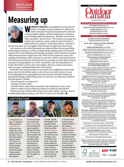 Outdoor Canada – Fall 2024: Crown Land Hunting Guide, Top Techniques For End-Of-Season Lunkers, How To Hunt With E-Bikes, When To Call The Shots Moose & Deers, 6 Walleye Trolling Tricks & More!