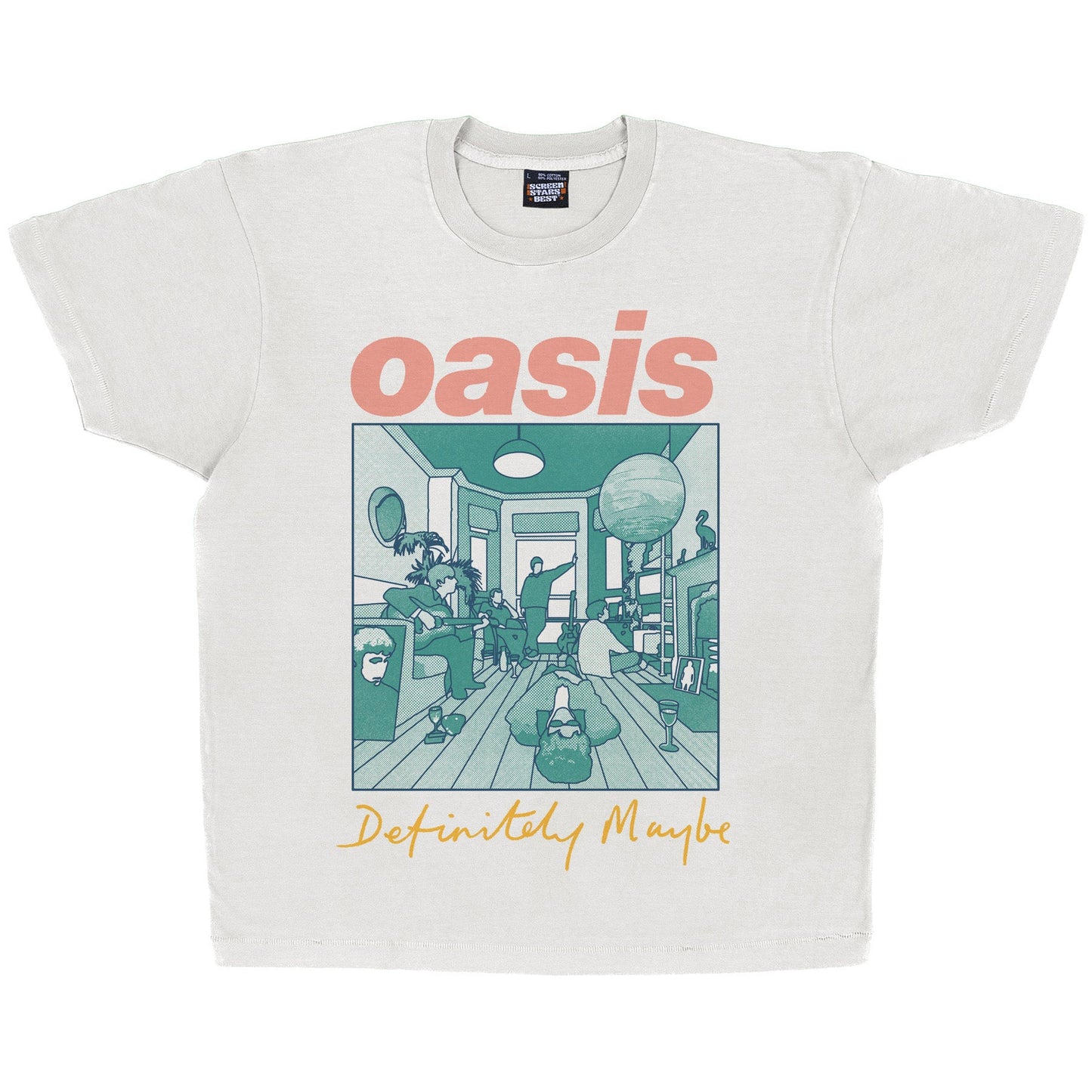 Oasis Definitely Room Mens T Shirt White Officially Licensed