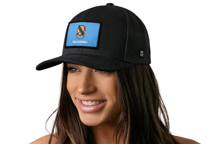 Oklahoma Flag Trucker Hat  |  Black Oklahoma Flag Snapback