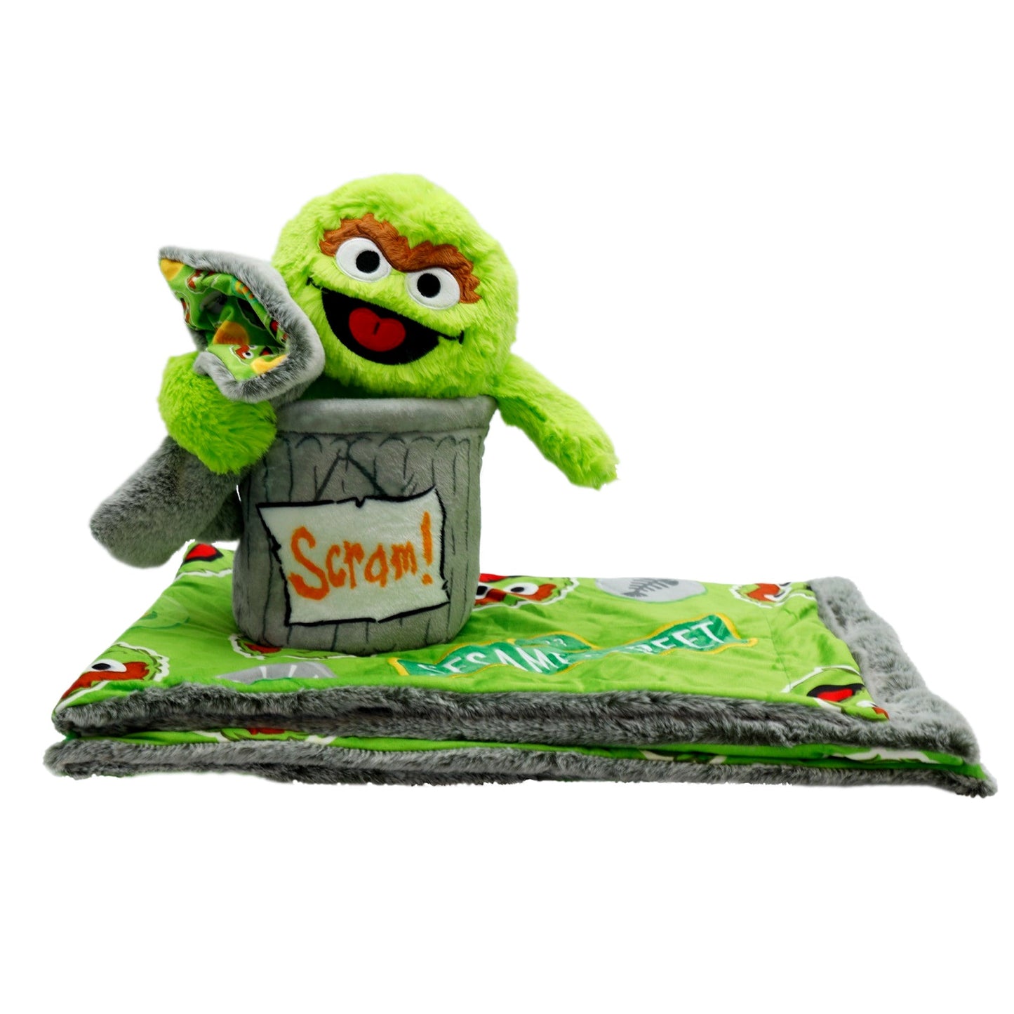 Sesame Street | Oscar The Grouch Blankie Bestie 2-in-1 Blanket & Plush