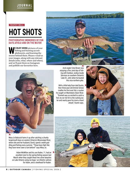 Outdoor Canada - Fishing Special 2026: All-New Tackle Guide, 15 Select Hot Spots, Top Pro Tips, Bowfishing Gear, Backcountry DIY, Monsters Of Mackenzie, Fishing Boats & More!