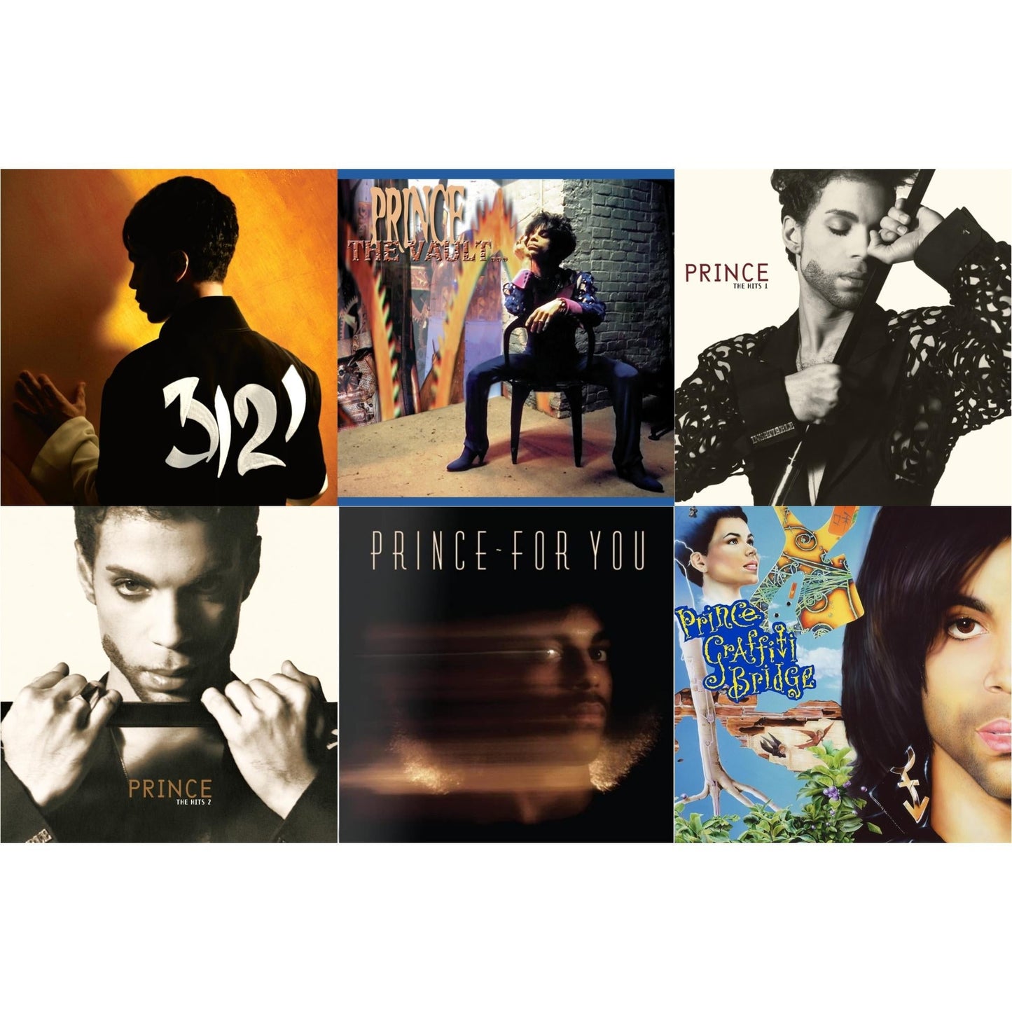 Prince - 3121 (2 LP) (150G Vinyl/ Purple Vinyl) & For You & Vault - Old Friends 4 Sale & Hits 1 (X) (2LP) & Hits 2 (X) (2LP) & Music From Graffiti Bridge (X) (2LP)