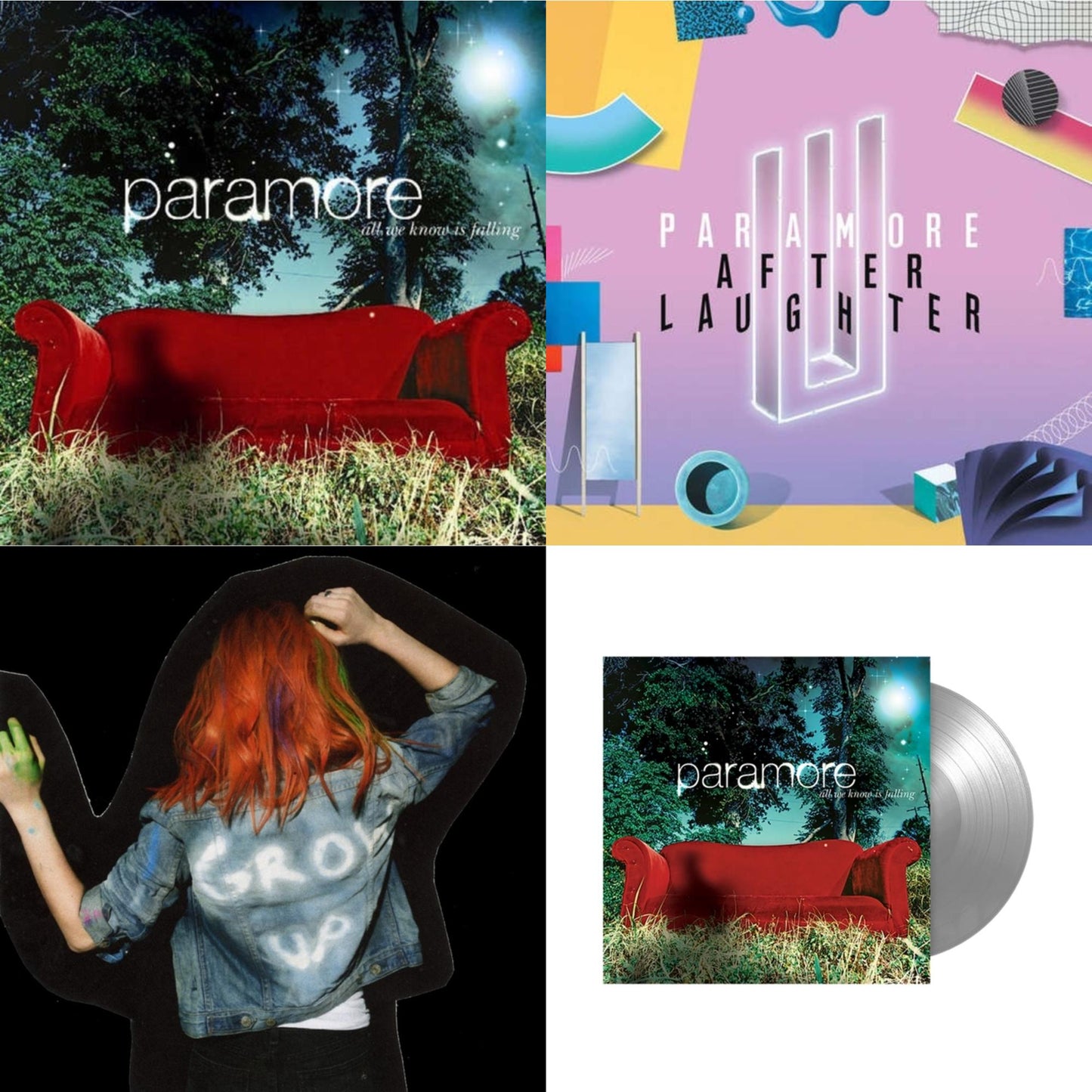Paramore - Paramore (2LP) & All We Know Is Falling (Silver LP Vinyl) & After Laughter (Black & White Marble LP Vinyl/Dl Card) (I) & All We Know Is Falling