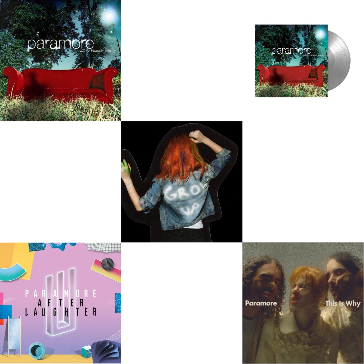 Paramore - Paramore (2LP) & This Is Why & All We Know Is Falling (Silver LP Vinyl) & After Laughter (Black & White Marble LP Vinyl/Dl Card) (I) & All We Know Is Falling