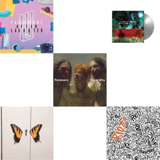 Paramore - This Is Why & All We Know Is Falling (Silver LP Vinyl) & Riot! (Fbr 25Th Anniversary Edtion/Silver LP Vinyl) & After Laughter (Black & White Marble LP Vinyl/Dl Card) (I) & Brand New Eyes