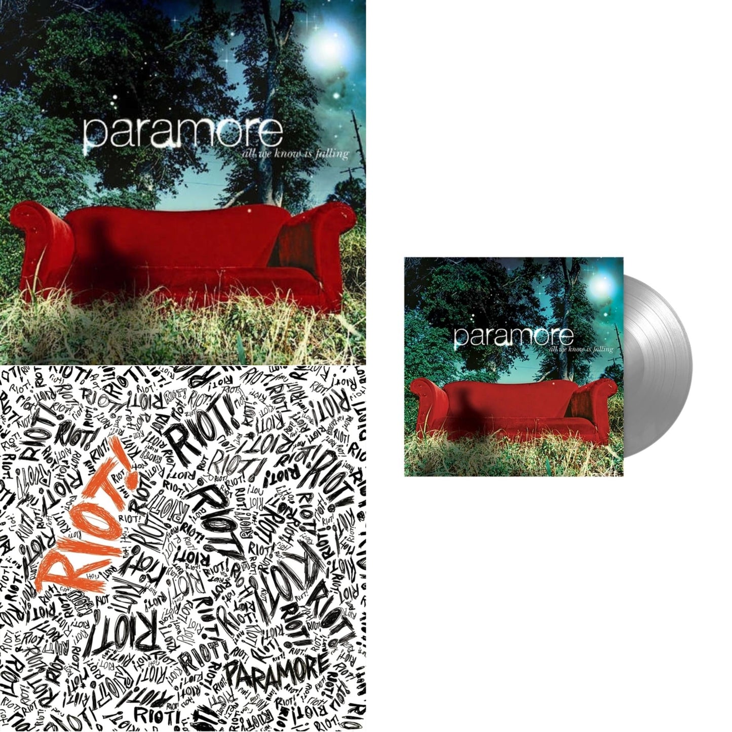 Paramore - All We Know Is Falling (Silver LP Vinyl) & Riot! (Fbr 25Th Anniversary Edtion/Silver LP Vinyl) & All We Know Is Falling