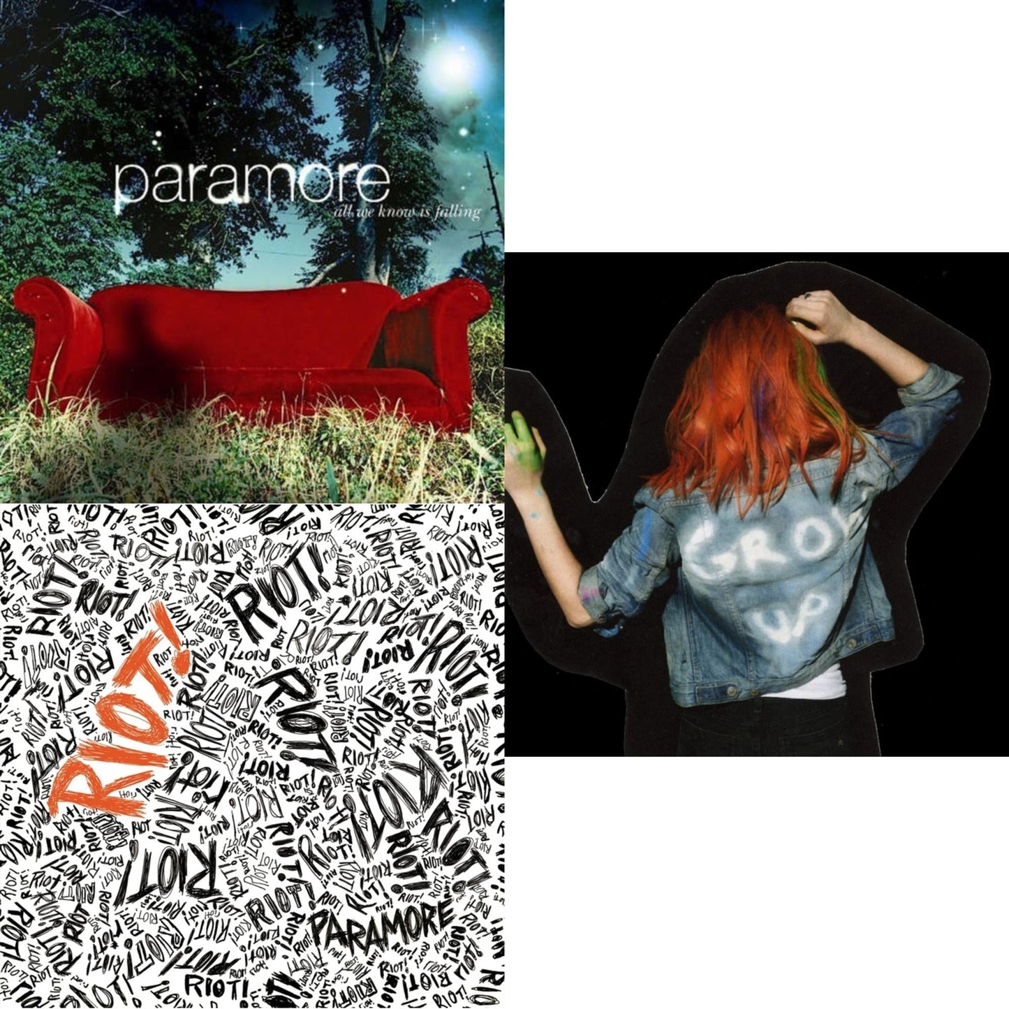 Paramore - Paramore (2LP) & Riot! (Fbr 25Th Anniversary Edtion/Silver LP Vinyl) & All We Know Is Falling