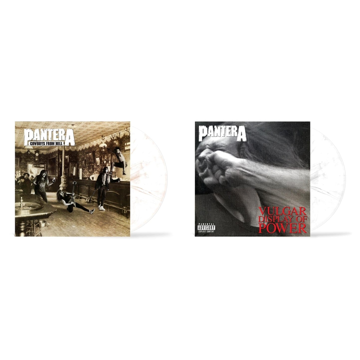 Pantera - Cowboys From Hell (Marbled Brown LP Vinyl) (I) & Vulgar Display Of Power (Marbled Black/Grey LP Vinyl) (I)