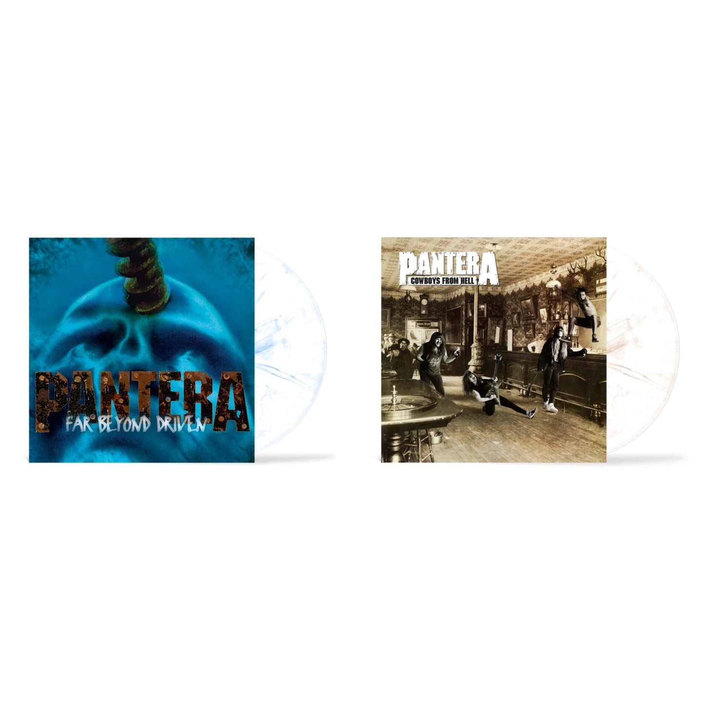 Pantera - Far Beyond Driven (Marbled Yellow LP Vinyl) (I) & Cowboys From Hell (Marbled Brown LP Vinyl) (I)