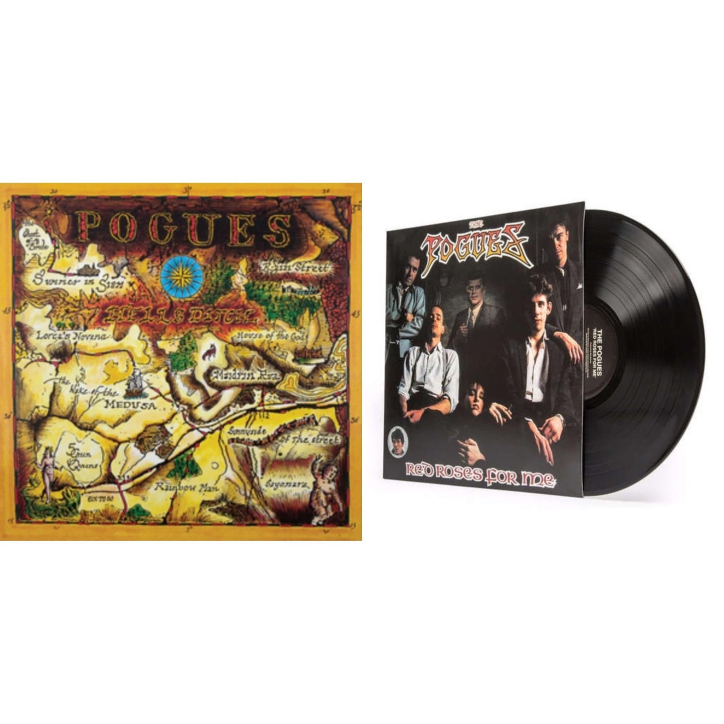 Pogues - Hell's Ditch & Red Roses For Me - LP Vinyl Bundle