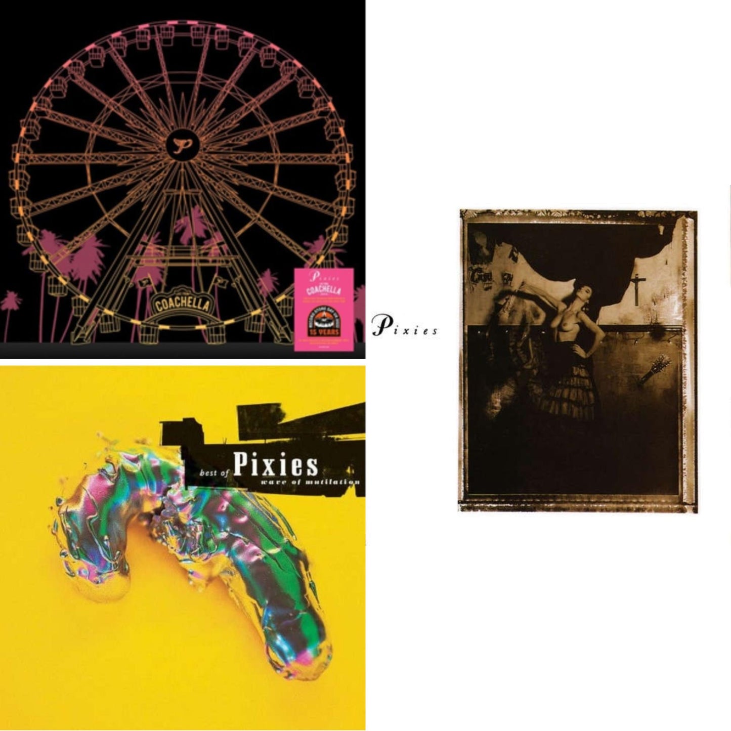 Pixies - Live At Coachella 2004 (140G/Orange & Yellow Marbled LP Vinyl/Etching D-Side) & Surfer Rosa & Wave Of Mutilation: Best Of Pixies