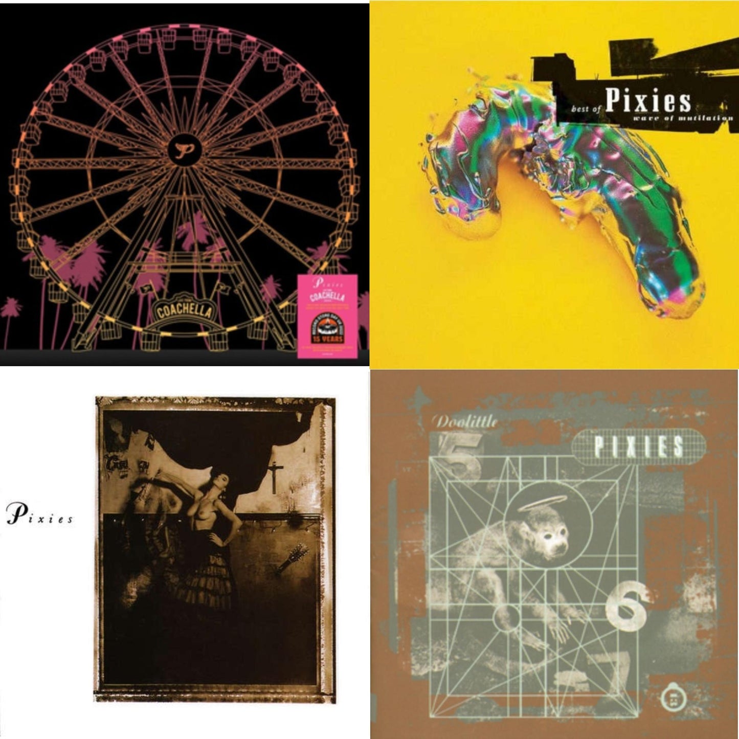 Pixies - Live At Coachella 2004 (140G/Orange & Yellow Marbled LP Vinyl/Etching D-Side) & Surfer Rosa & Doolittle & Wave Of Mutilation: Best Of Pixies