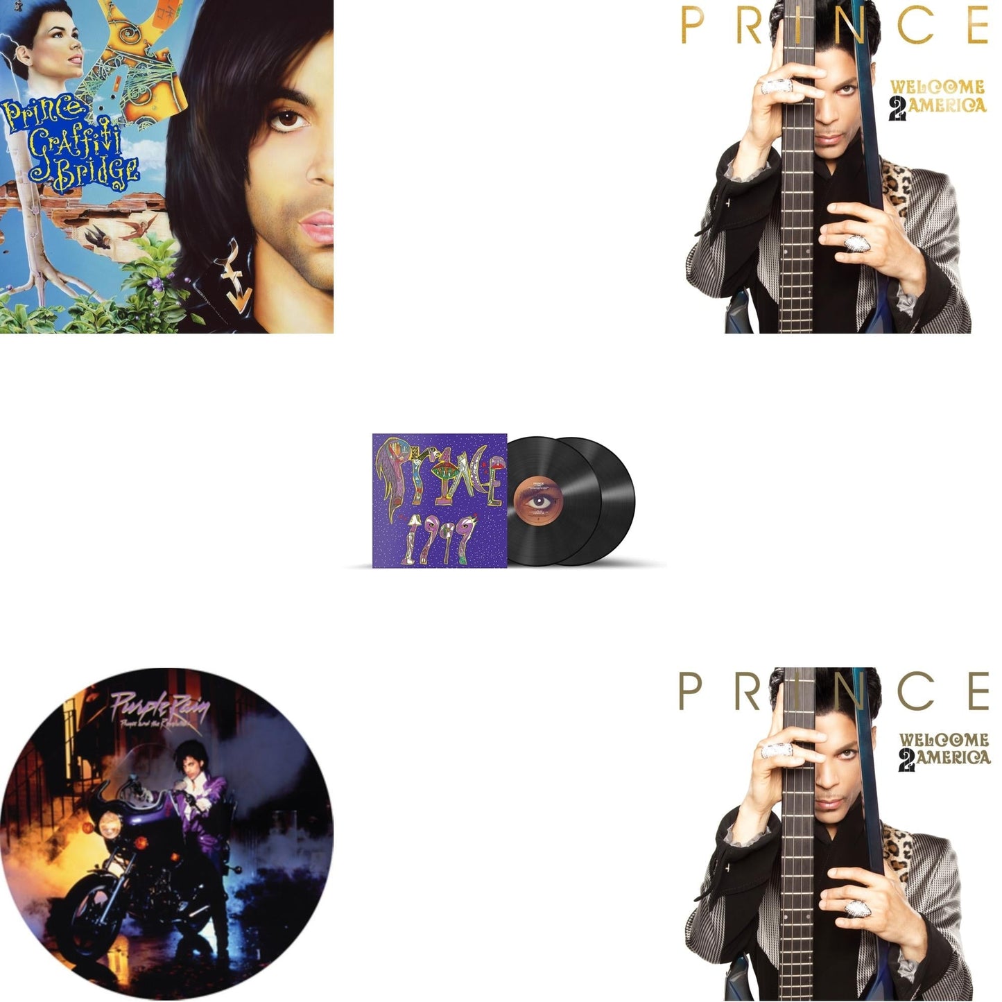 Prince - Purple Rain Ost (Picture Disc) & Welcome 2 America (2LP) & 1999 (X) & Welcome 2 America (Deluxe/2LP/CD/Blu-Ray) & Music From Graffiti Bridge (X) (2LP)