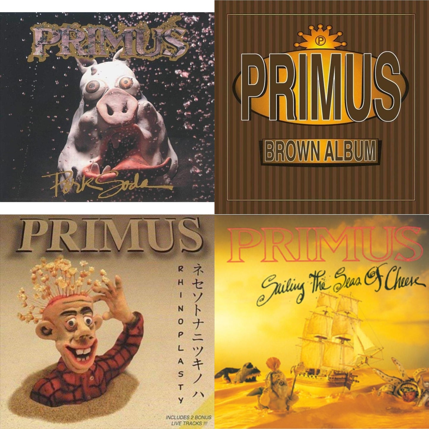 Primus - Sailing Seas Of Cheese & Pork Soda (2LP) & Brown Album (2LP) & Rhinoplasty (2 LP)