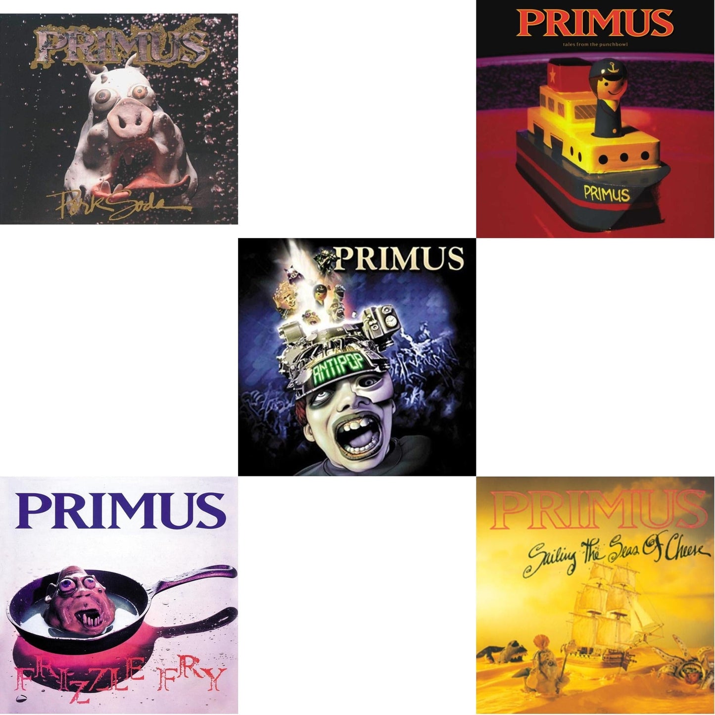 Primus - Pork Soda (2 LP) & Frizzle Fry & Antipop (2 LP) & Tales From The Punchbowl (2LP) & Sailing Seas Of Cheese