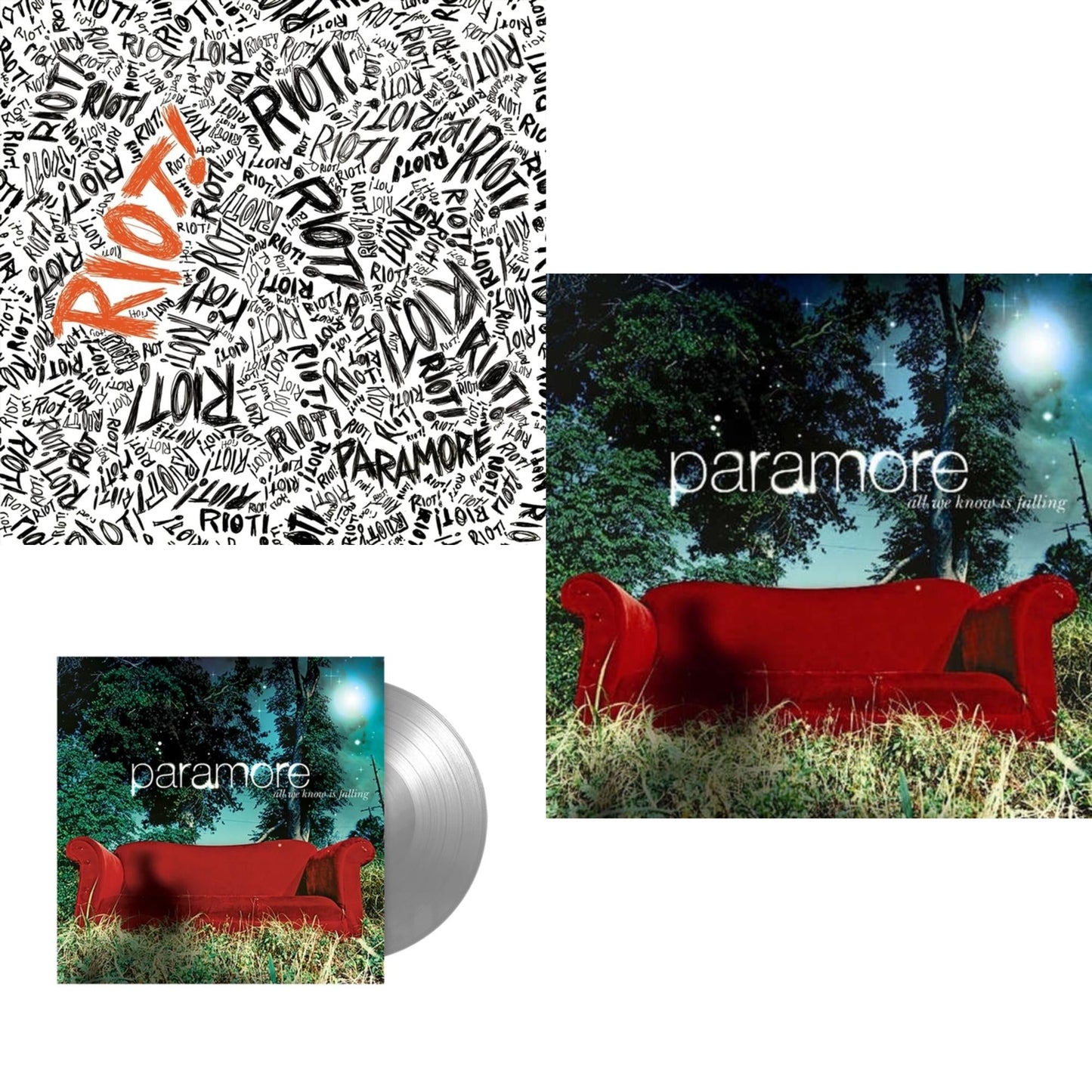 Paramore - All We Know Is Falling (Silver LP Vinyl) & Riot! (Fbr 25Th Anniversary Edtion/Silver LP Vinyl) & All We Know Is Falling