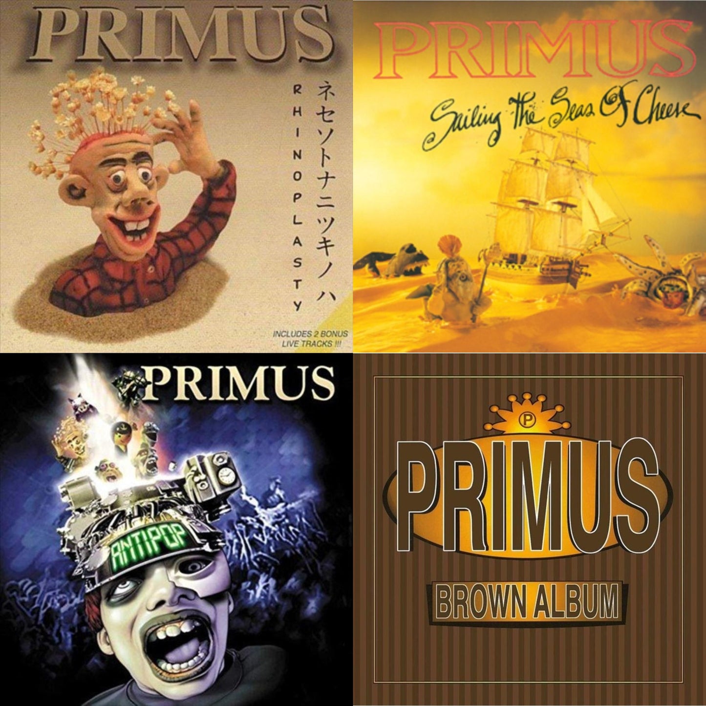 Primus - Sailing Seas Of Cheese & Brown Album (2LP) & Antipop (2 LP) & Rhinoplasty (2 LP)