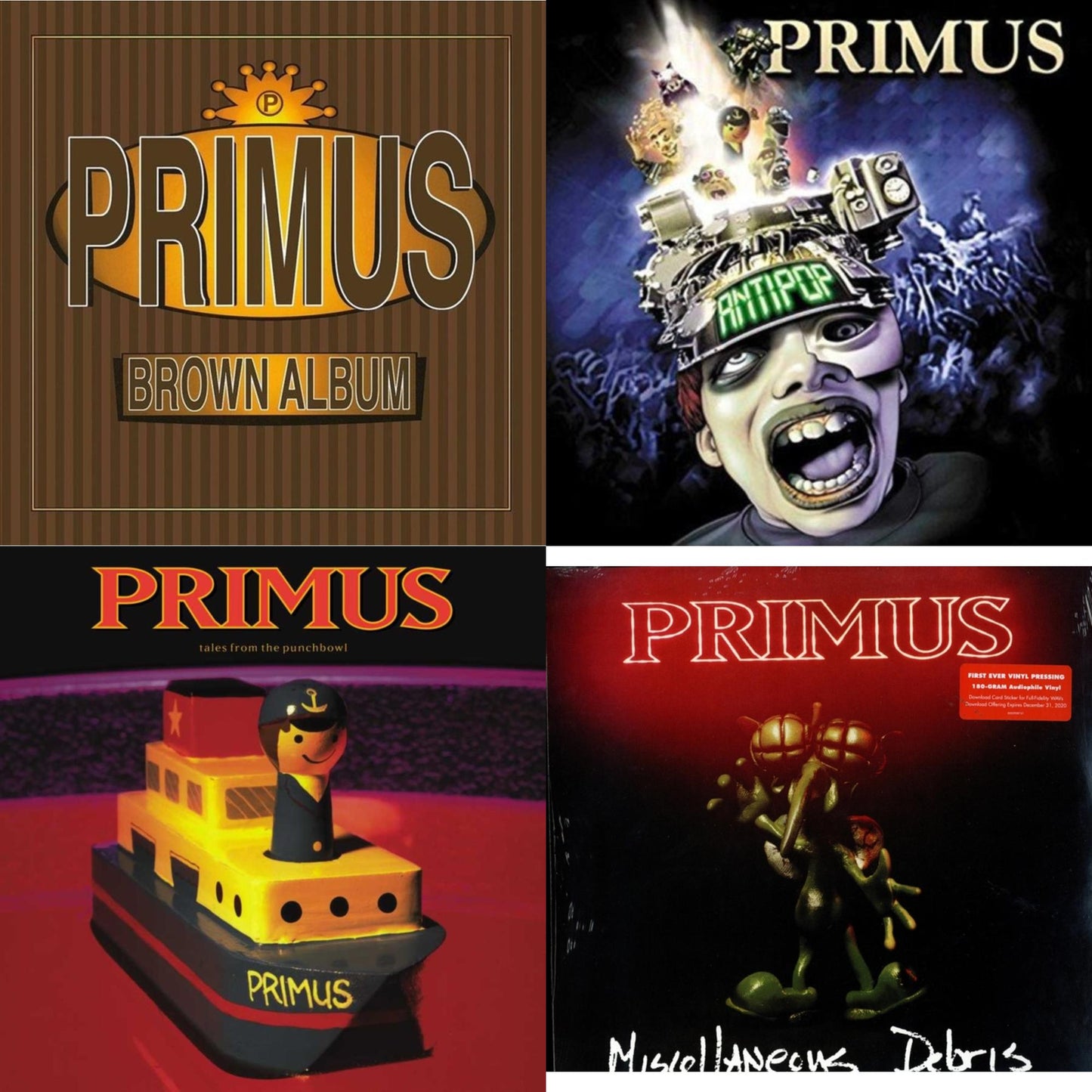 Primus - Brown Album (2LP) & Antipop (2 LP) & Tales From The Punchbowl (2LP) & Miscellaneous Debris