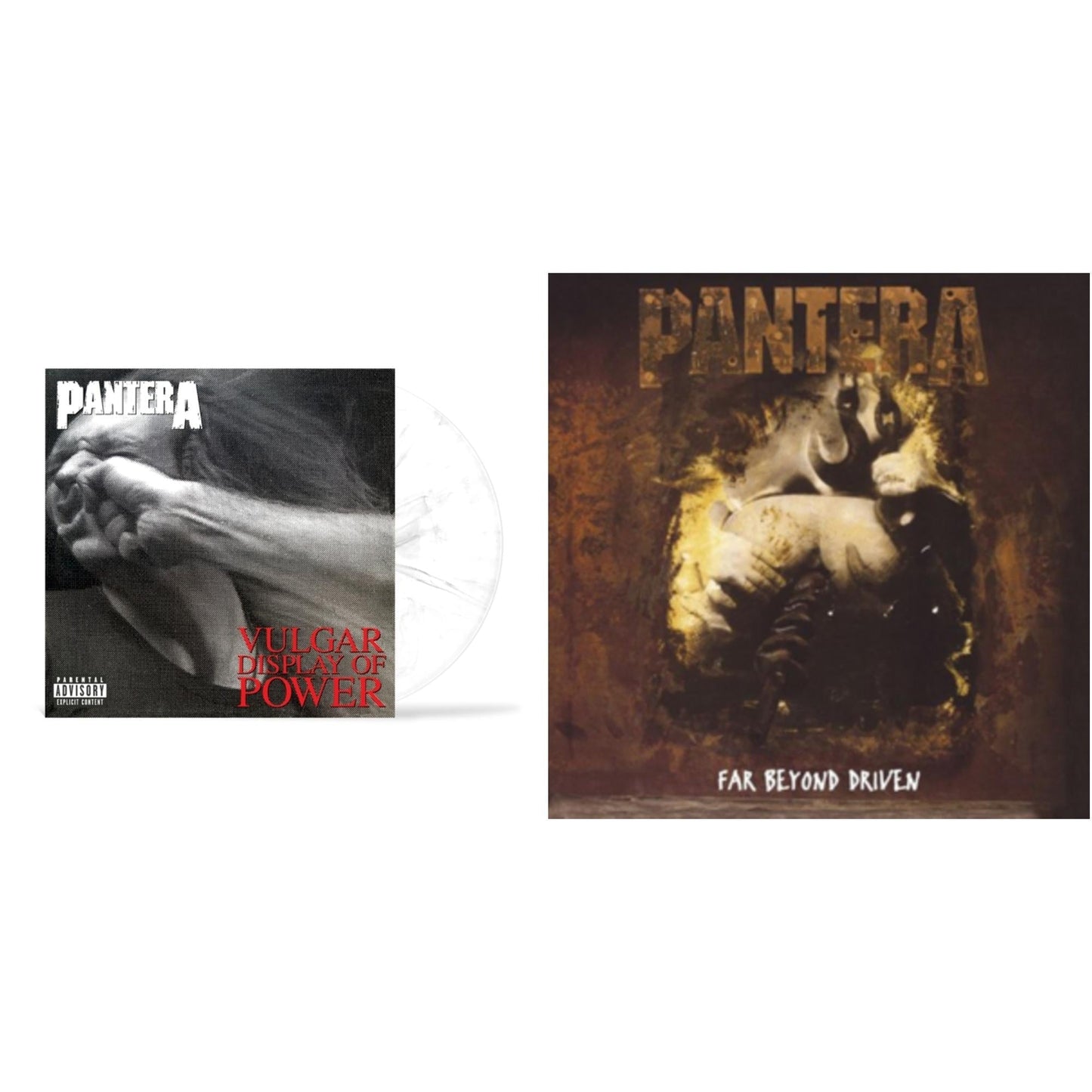 Pantera - Vulgar Display Of Power (Marbled Black/Grey LP Vinyl) (I) & Far Beyond Driven